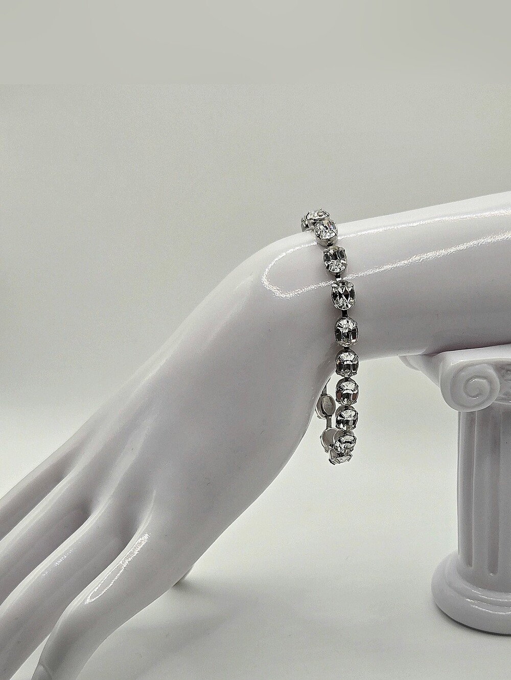 Vintage Coro Clear Rhinestone Tennis Bracelet – Silver Tone Signed | Elegant